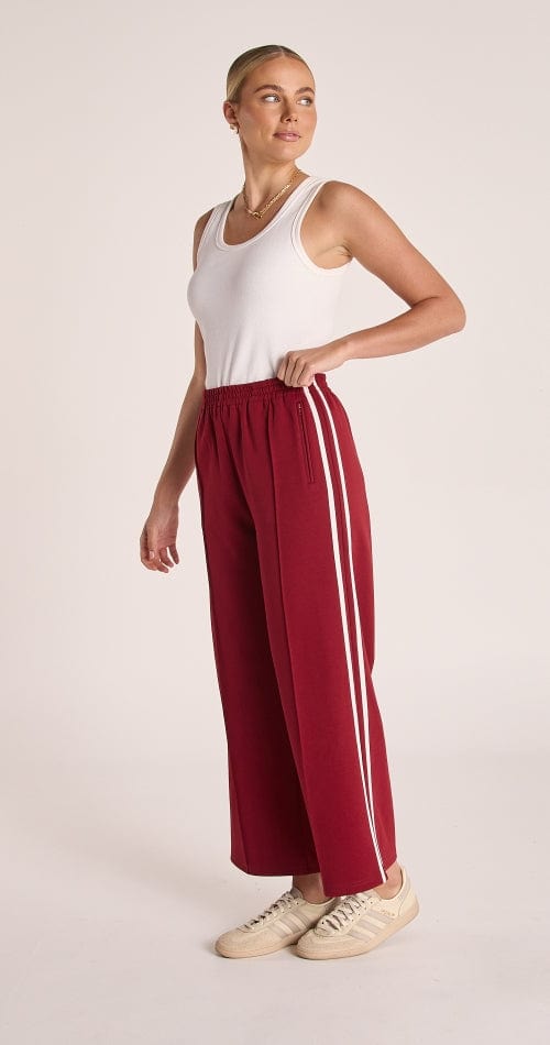 Buy Feather & Noise - Noah Cropped Pant - Burgundy by Feather & Noise - at Hamish + Grace