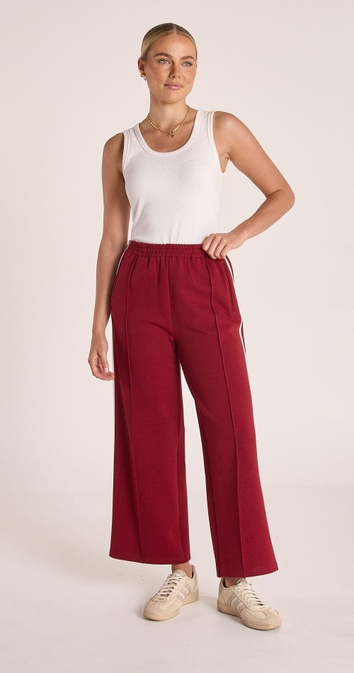 Buy Feather & Noise - Noah Cropped Pant - Burgundy by Feather & Noise - at Hamish + Grace