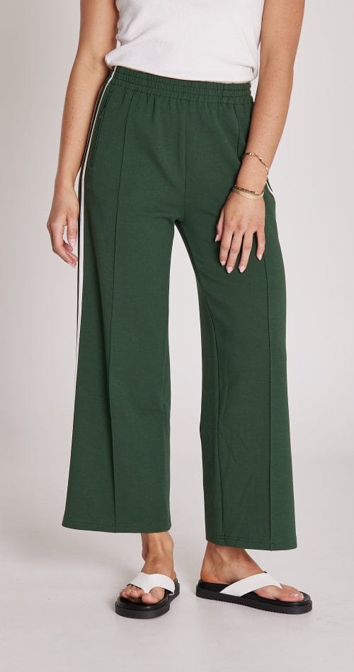Buy Feather & Noise - Noah Cropped Pant Green Stripe by Feather & Noise - at Hamish + Grace