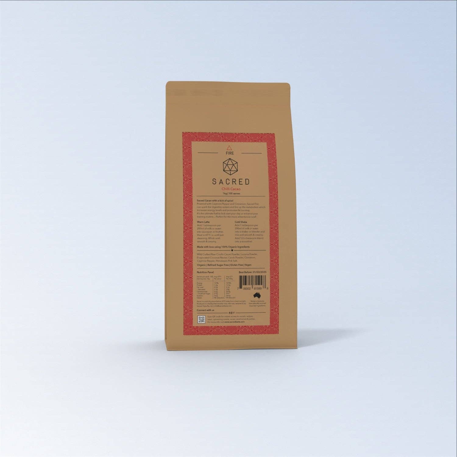 Buy Fire - Chilli Cacao: 250g | 25 serves by Sacred Taste - at Hamish + Grace