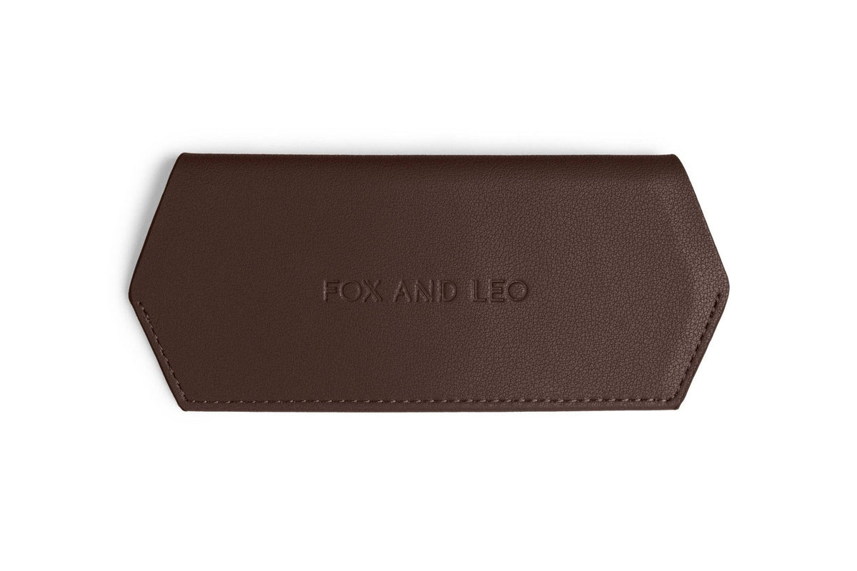 Buy Fox and Leo glasses case - Chocolate by FOX AND LEO - at Hamish + Grace