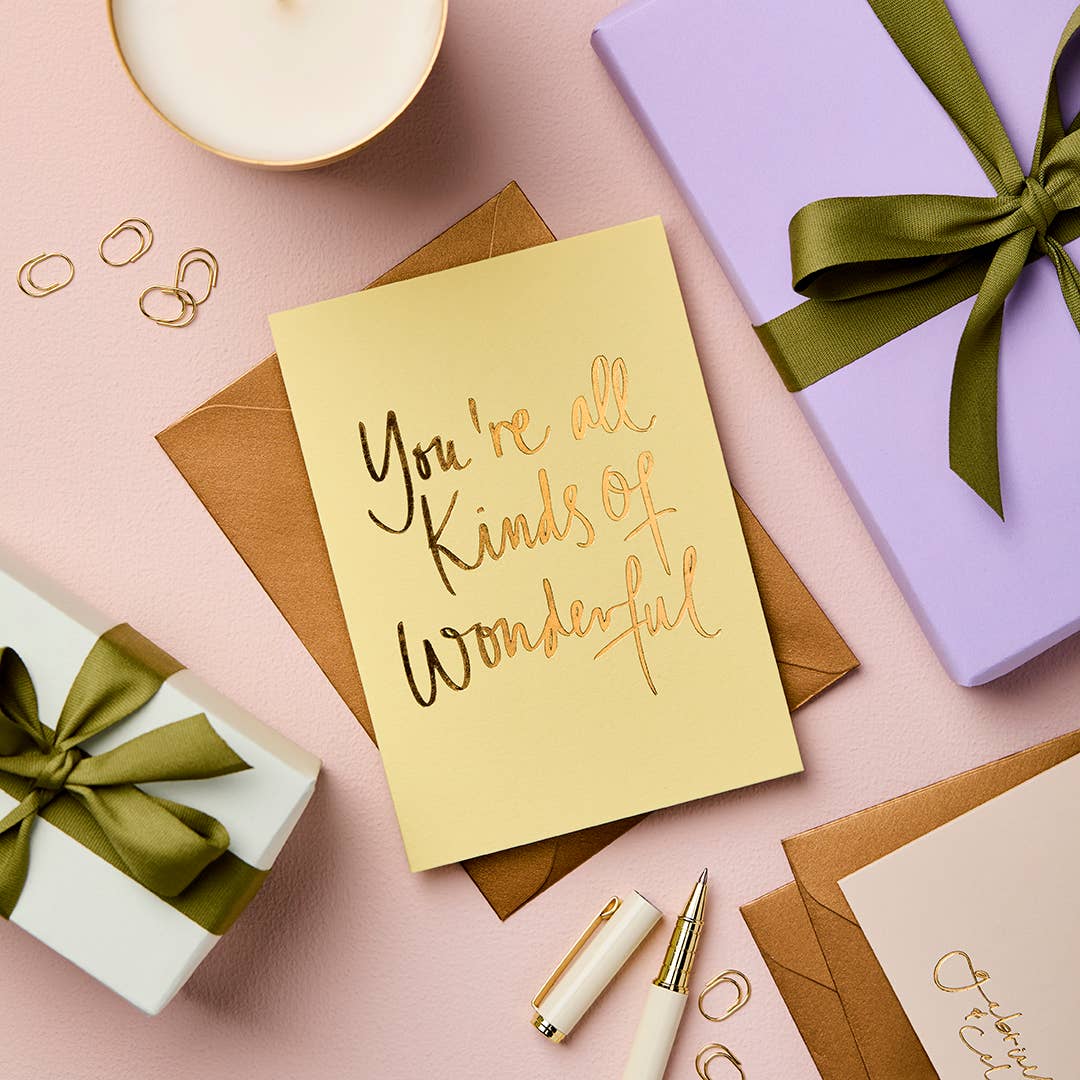 Buy Friendship Card | You're All Kinds Of Wonderful | Sustainable Foil Greeting Card by Gabrielle & Celine Greeting Cards Australia - at Hamish + Grace