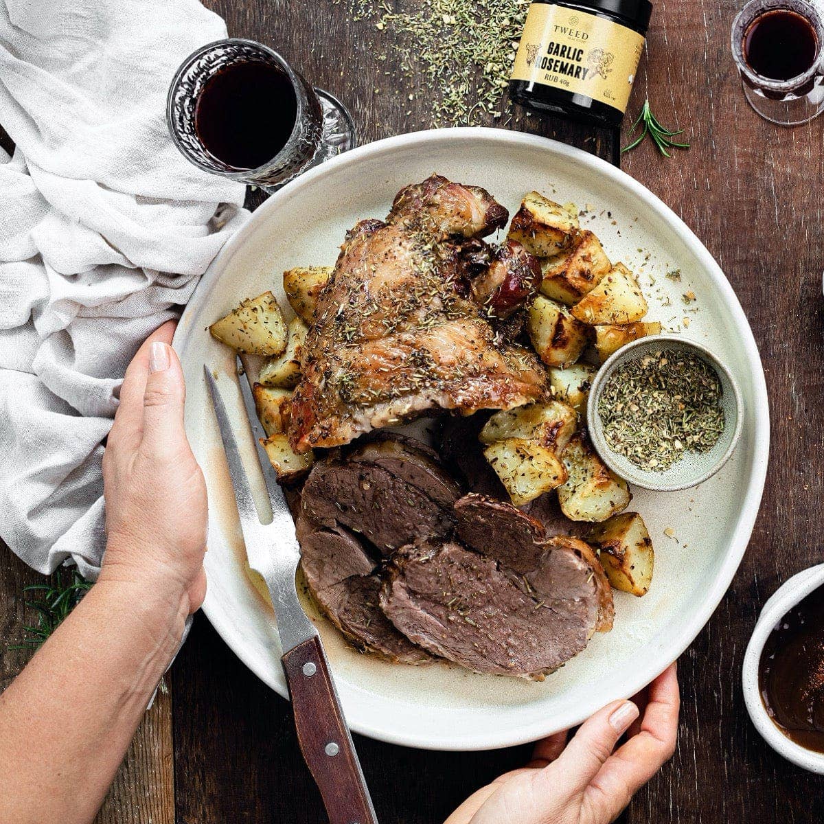 Buy Garlic Rosemary Rub: Jar 40g $10.95 by Tweed Real Food - at Hamish + Grace