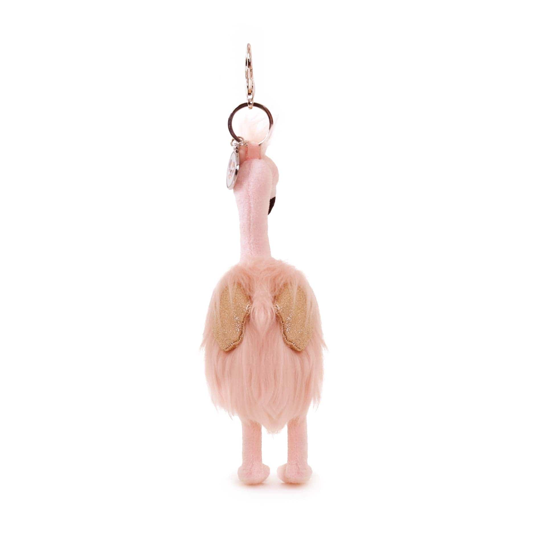 OB Australia Baby + Child Gloria Flamingo Bag Charm (Vegan Angora) 7"/ 18 cm