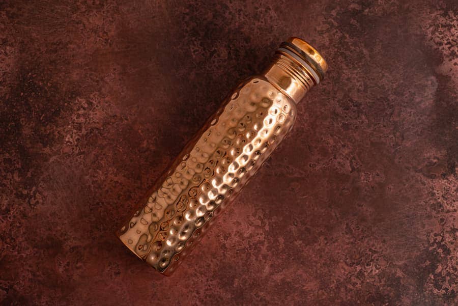 Goodly Gosh Homewares Traditional Hammered Dimple Copper Water Bottle |  950ml
