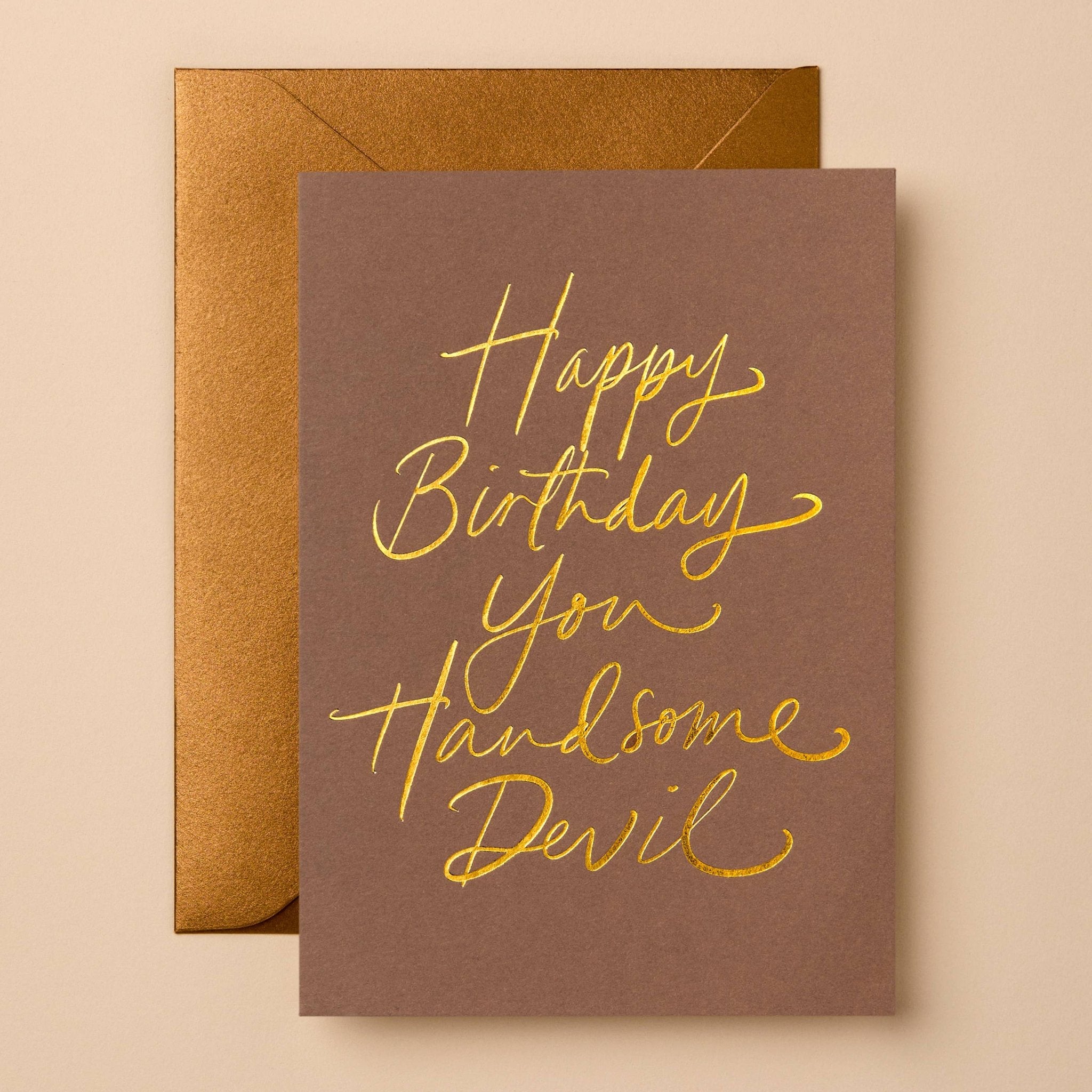 Buy Happy Birthday You Handsome Devil | Foil Greeting Card by Gabrielle & Celine Greeting Cards Australia - at Hamish + Grace