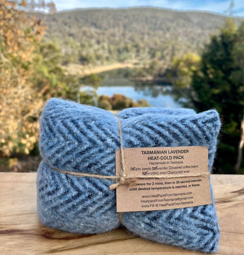 HeatPack From Tasmania Bath + Body Recycled Wool Heat-Cold Packs: Blue / Tassie Lavender