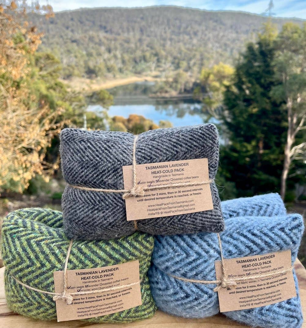 HeatPack From Tasmania Bath + Body Recycled Wool Heat-Cold Packs: Blue / Tassie Lavender