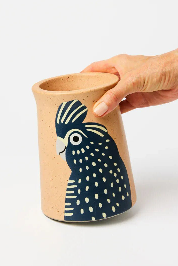 Buy Jones and Co - AERIAL BLACK COCKATOO VASE by Jones & Co - at Hamish + Grace