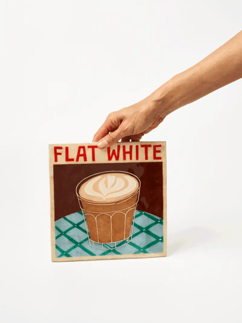 Buy Jones and Co - BARISTA WALL ART FLAT WHITE by Jones & Co - at Hamish + Grace