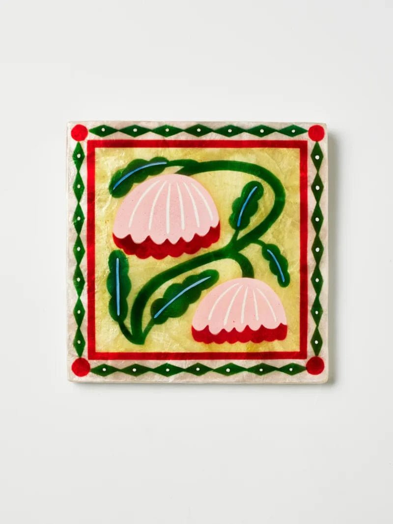 Buy Jones and Co - Bloom Nouveau Yellow Square by Jones & Co - at Hamish + Grace