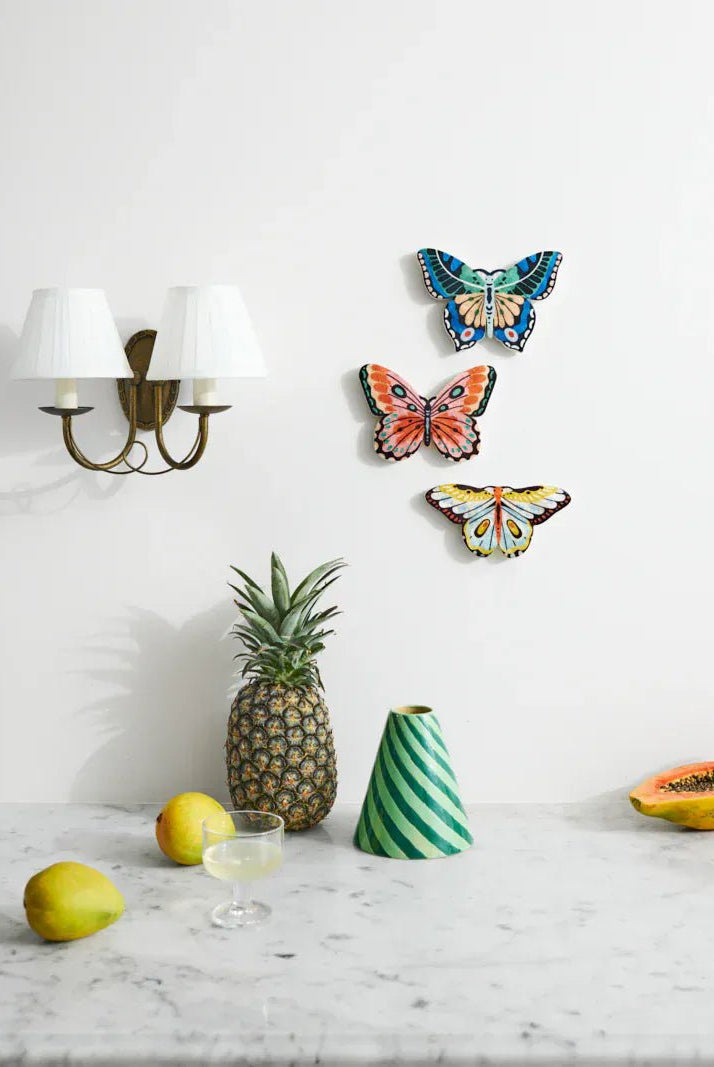 Buy Jones and Co - CANOPY BUTTERFLY BLUE GREEN WALL ART by Jones & Co - at Hamish + Grace
