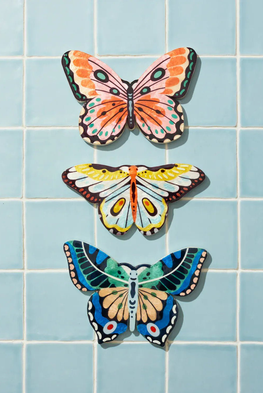 Buy Jones and Co - CANOPY BUTTERFLY BLUE GREEN WALL ART by Jones & Co - at Hamish + Grace