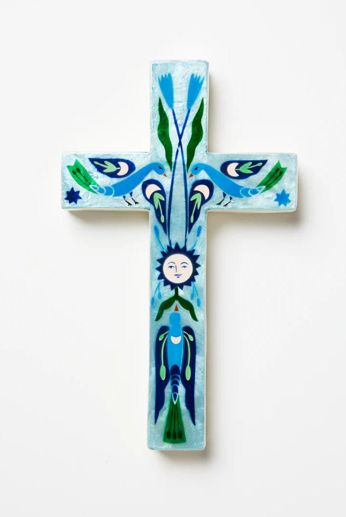 Buy Jones and Co - FABLE BLUE SUN LARGE CROSS by Jones & Co - at Hamish + Grace