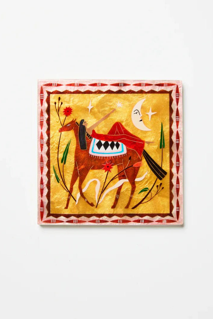 Buy Jones and Co - FABLE HORSEBACK PINK SQUARE by Jones & Co - at Hamish + Grace