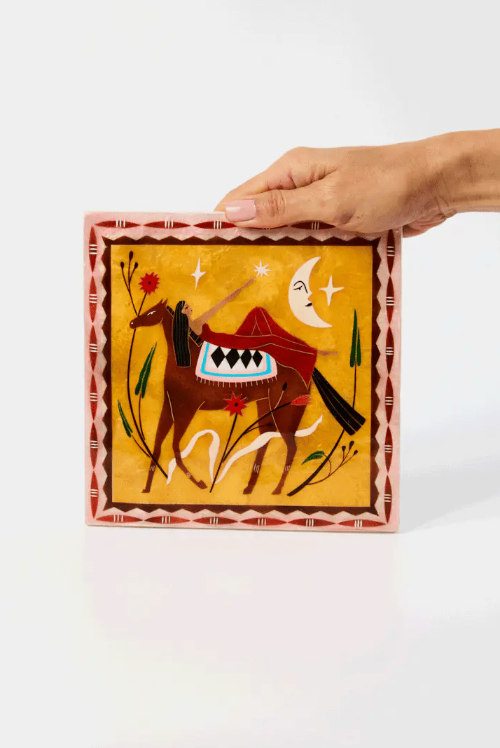 Buy Jones and Co - FABLE HORSEBACK PINK SQUARE by Jones & Co - at Hamish + Grace