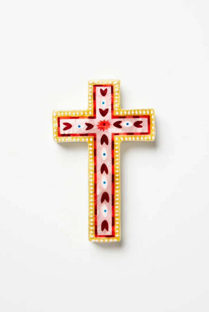 Buy Jones and Co - FABLE PINK SMALL CROSS by Jones & Co - at Hamish + Grace