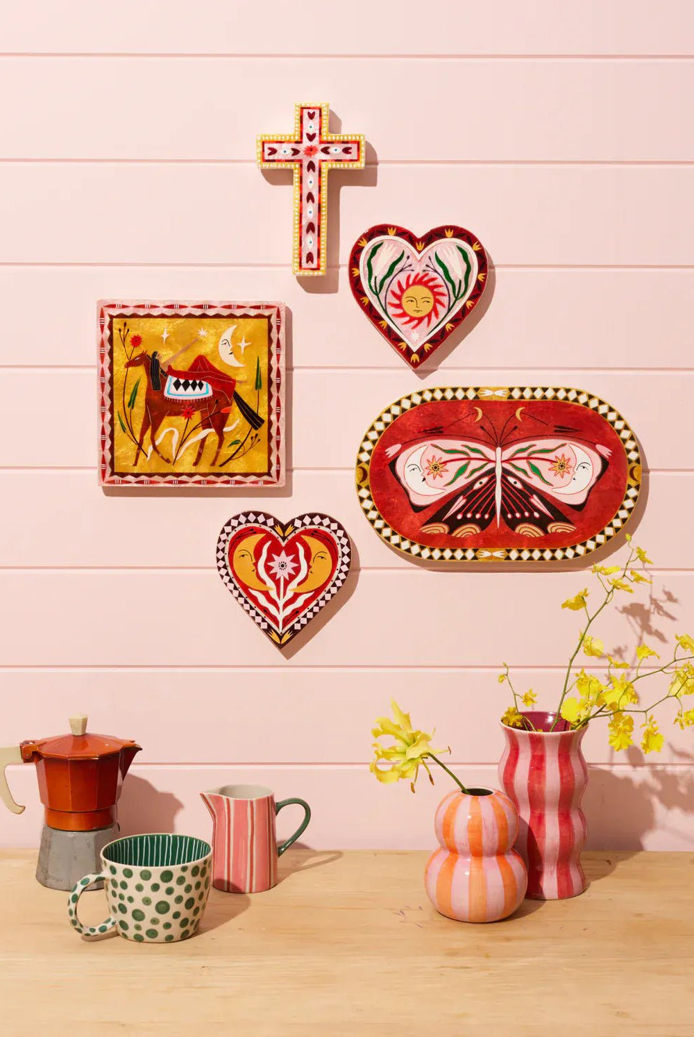 Buy Jones and Co - FABLE PINK SMALL CROSS by Jones & Co - at Hamish + Grace