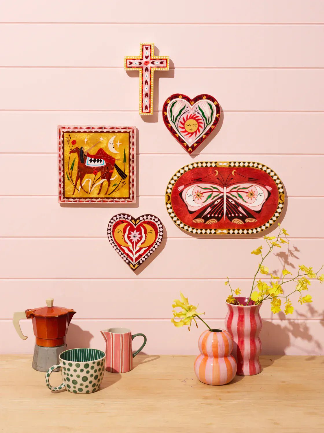 Buy Jones and Co - FABLE PINK SMALL CROSS by Jones & Co - at Hamish + Grace