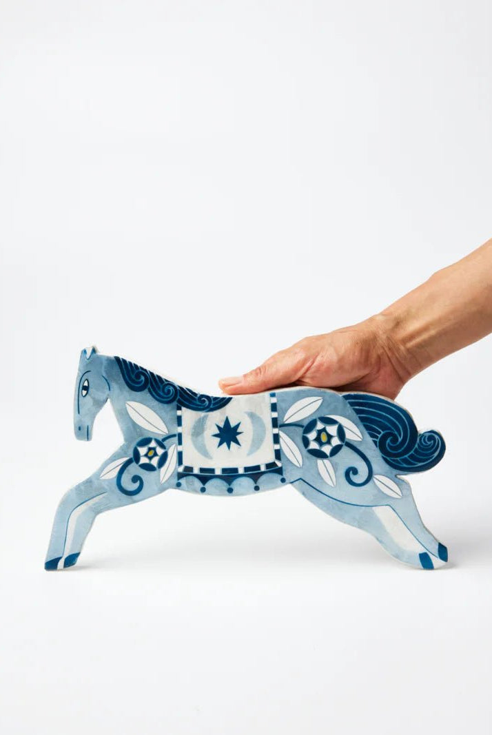 Buy Jones and Co - Paloma Wall Art Blue Horse by Jones & Co - at Hamish + Grace