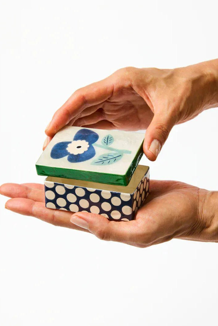 Buy Jones and Co - PARADIS BLUE REC BOX by Jones & Co - at Hamish + Grace