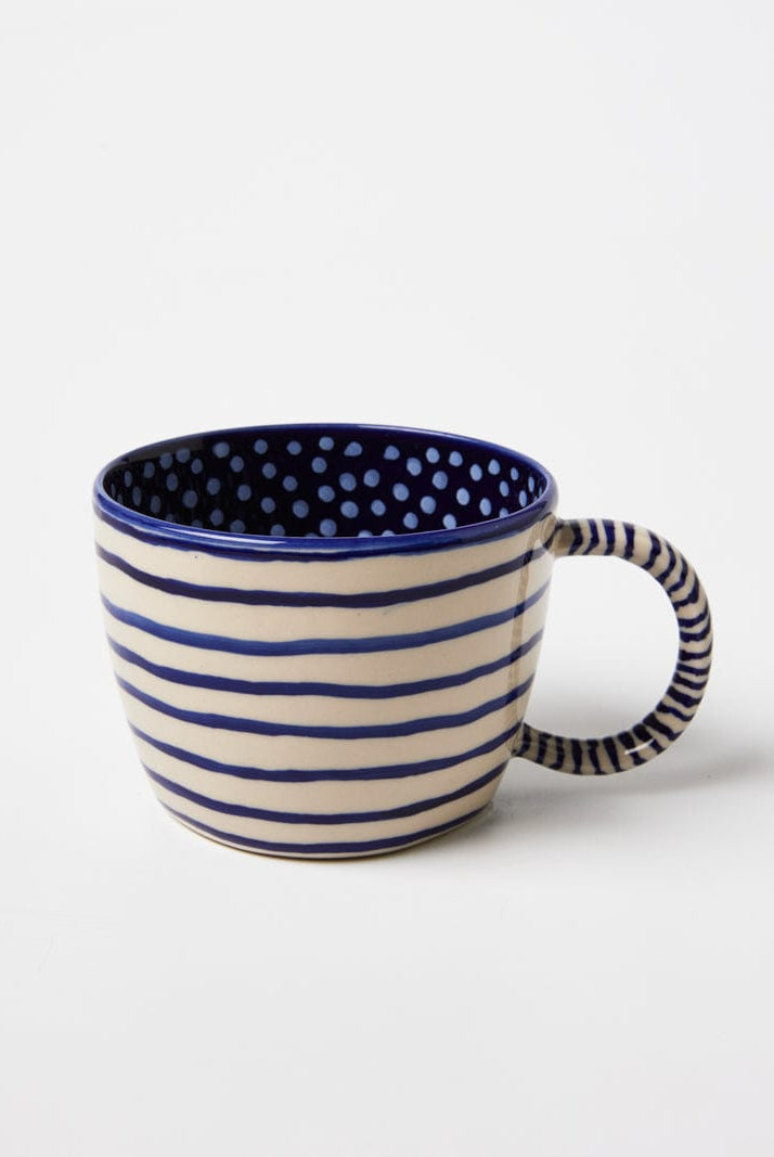 Buy Jones & Co - CHINO MUG NAVY LINES by Jones & Co - at Hamish + Grace