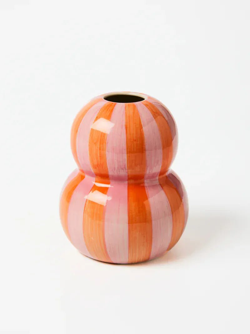 Buy Jones & Co - FONDA PINK ORANGE STRIPE VASE by Jones & Co - at Hamish + Grace