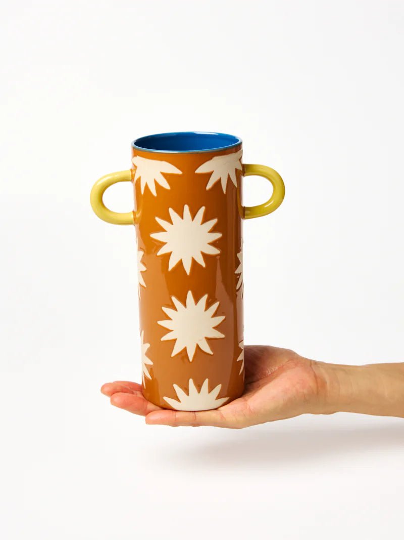Buy Jones & Co - GRIFFE TALL VASE MUSTARD STAR by Jones & Co - at Hamish + Grace