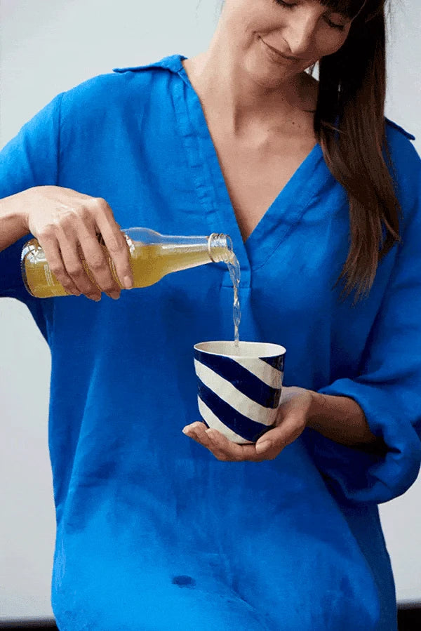 Jones & Co Homewares Jones & Co - Cabana Stripe Tumbler Blue