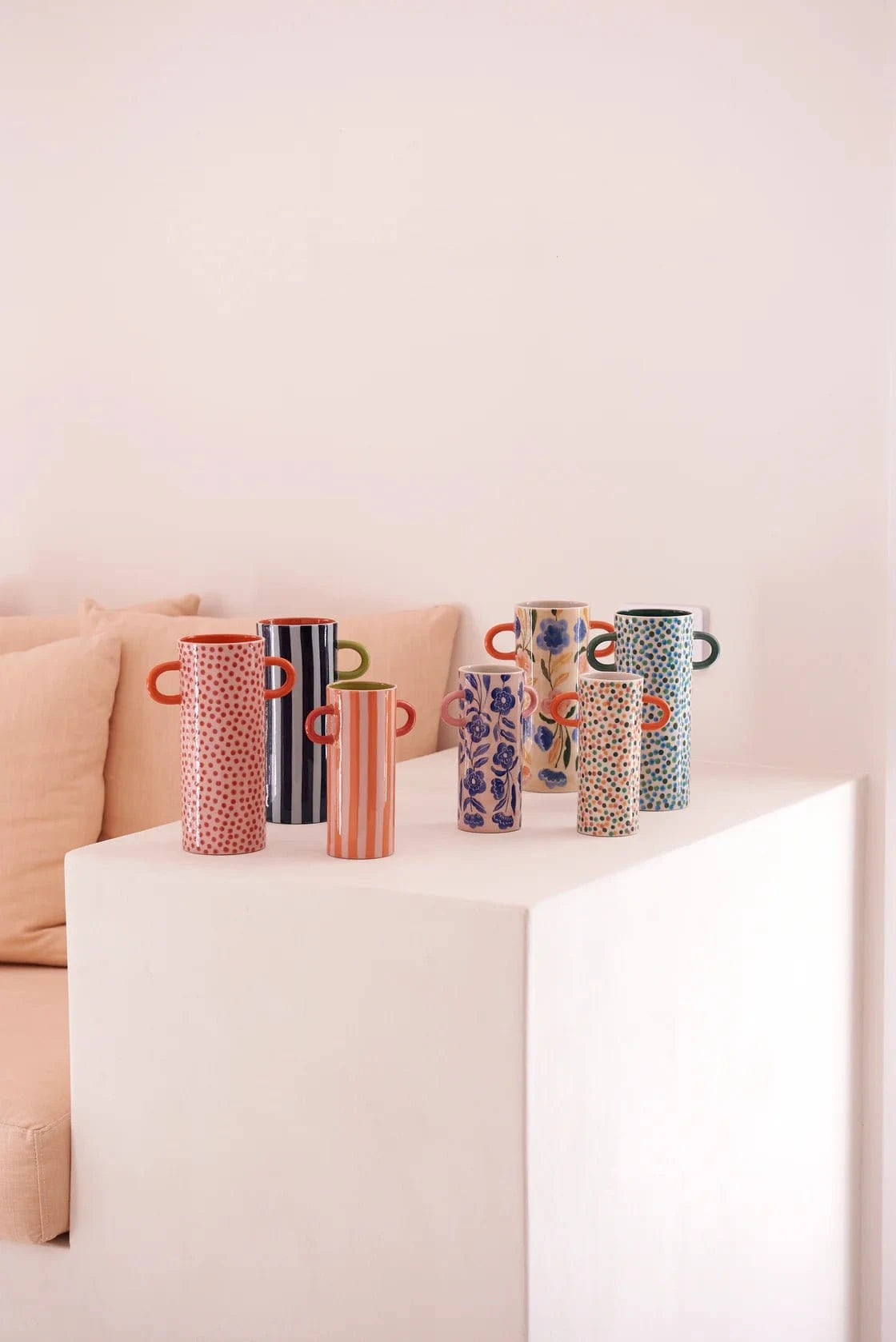 Jones & Co Homewares PREORDER - Jones & Co - Griffe Warm Stripe Bud Vase