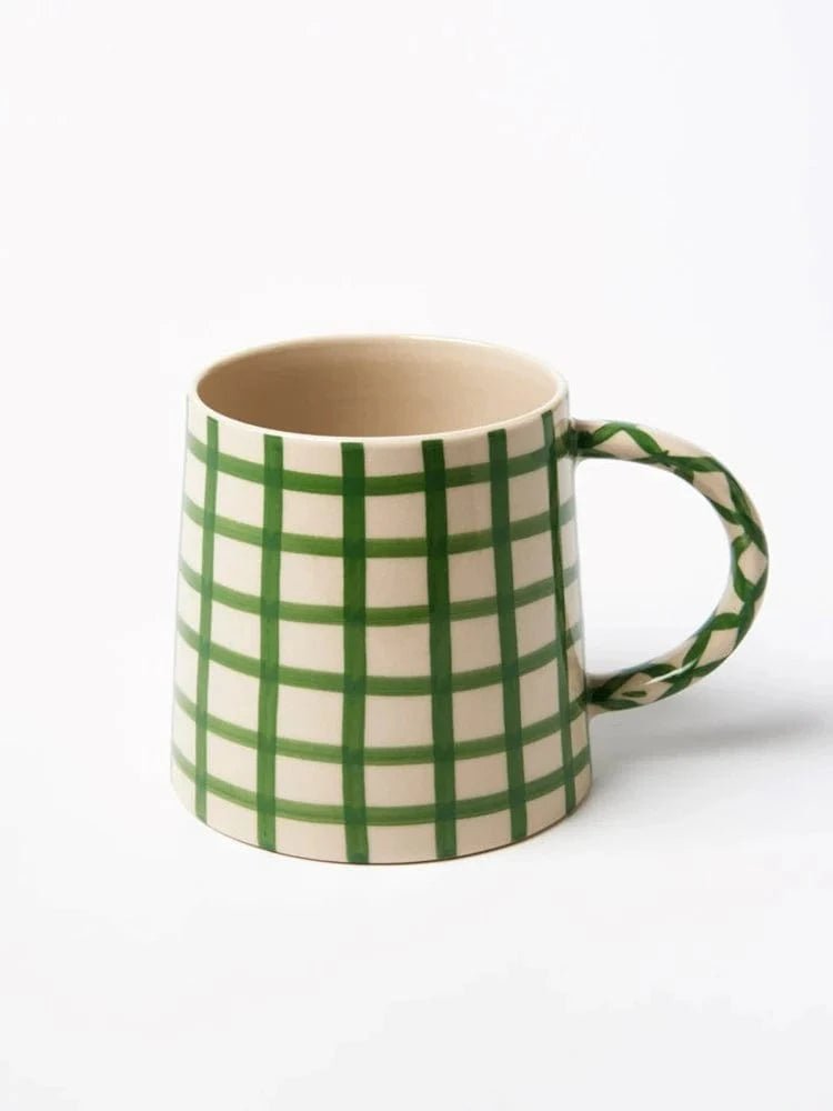 Buy Jones & Co - Larder Check Green Mug by Jones & Co - at Hamish + Grace