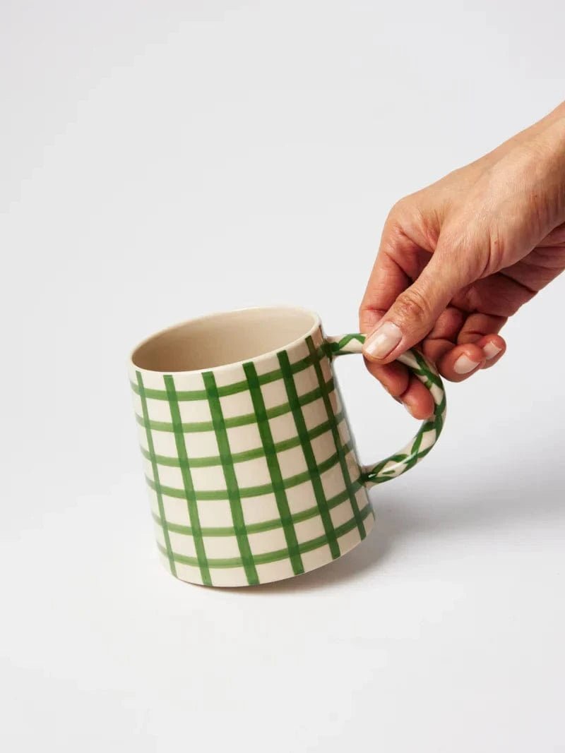 Buy Jones & Co - Larder Check Green Mug by Jones & Co - at Hamish + Grace
