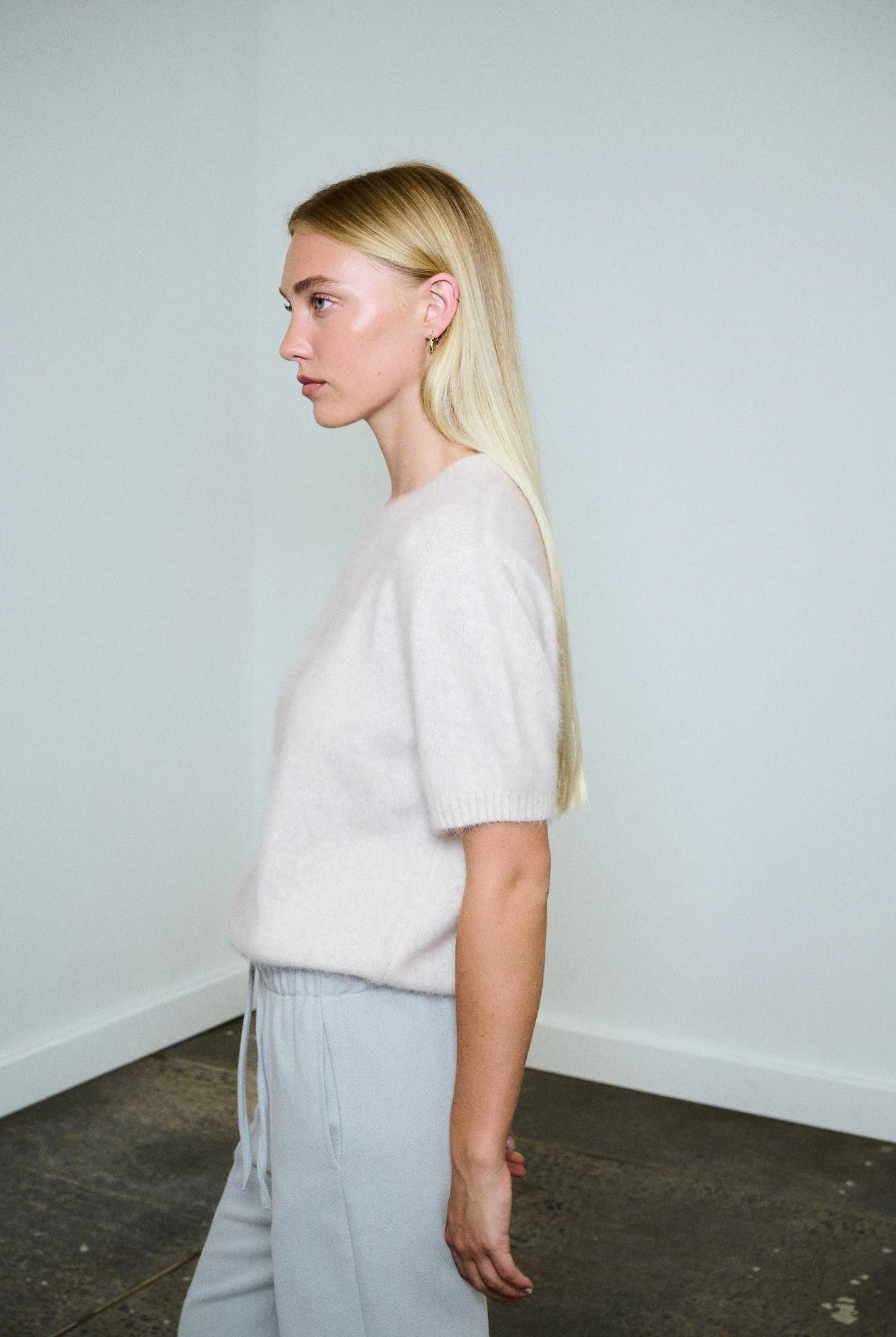 Buy Little Lies - Anna Knit Tee – Cloud by Little Lies - at Hamish + Grace