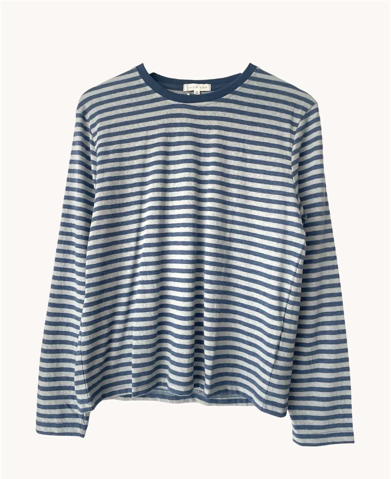 Buy Little Lies - Athena Stripe Long Sleeve Basic – Blue by Little Lies - at Hamish + Grace