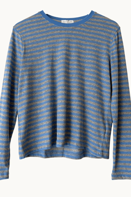 Buy Little Lies - Athena Top - Blue and Grey Stripe by Little Lies - at Hamish + Grace