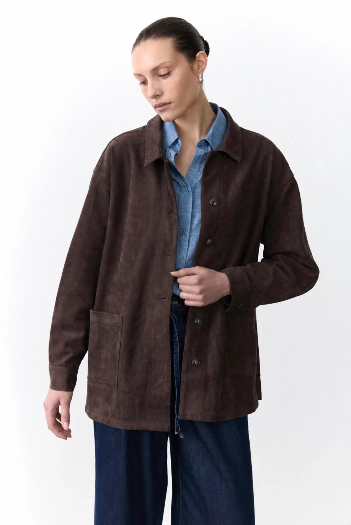 Buy Little Lies - Billie Faux Suede Shacket by Little Lies - at Hamish + Grace
