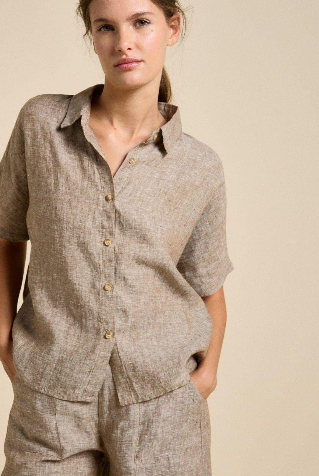 Buy Little Lies - Bondi Shirt - Mocha by Little Lies - at Hamish + Grace