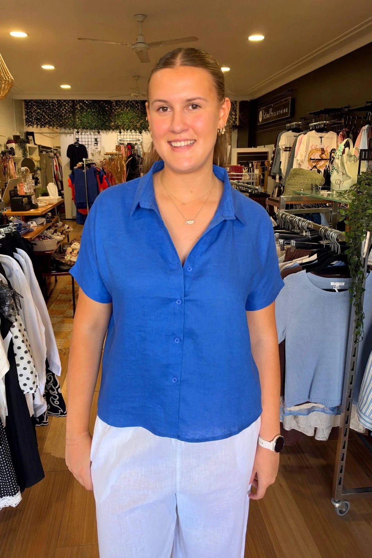 Buy Little Lies - Bronte Linen - Cobalt by Little Lies - at Hamish + Grace