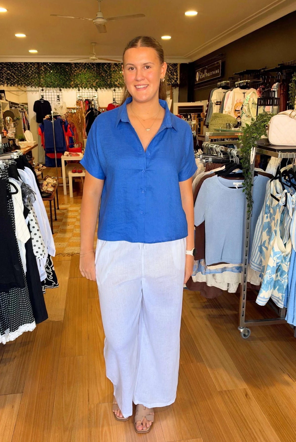 Buy Little Lies - Bronte Linen - Cobalt by Little Lies - at Hamish + Grace