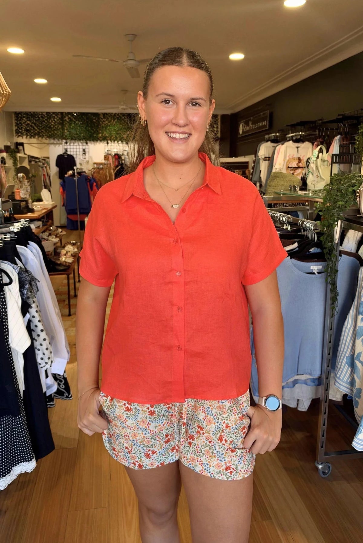 Buy Little Lies - Bronte Linen - Vivid Orange by Little Lies - at Hamish + Grace