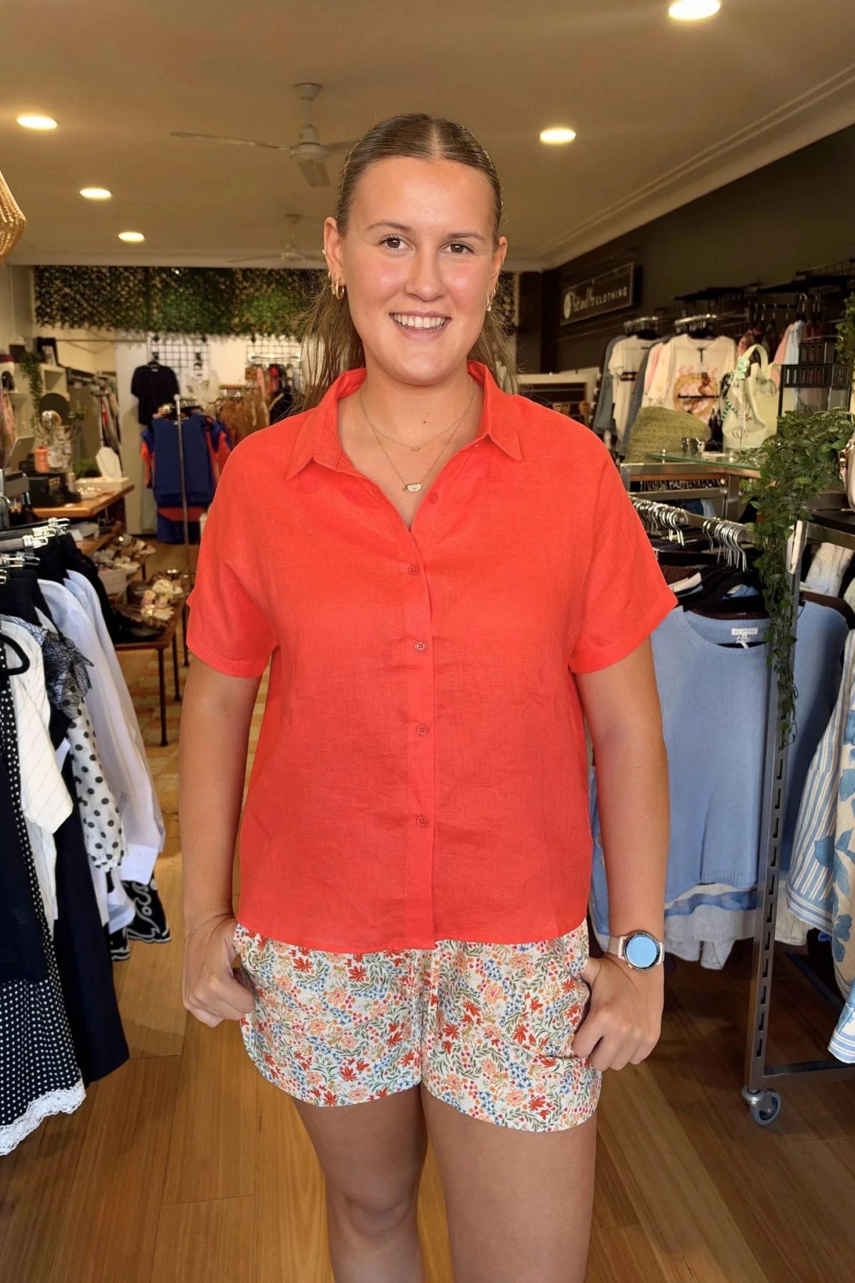 Buy Little Lies - Bronte Linen - Vivid Orange by Little Lies - at Hamish + Grace