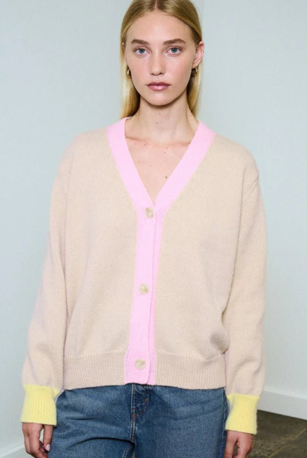 Buy Little Lies - Colour Block Cardi - Pink by Little Lies - at Hamish + Grace
