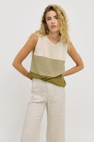 Little Lies Fashion Little Lies - Emma Stripe Tank - Khaki