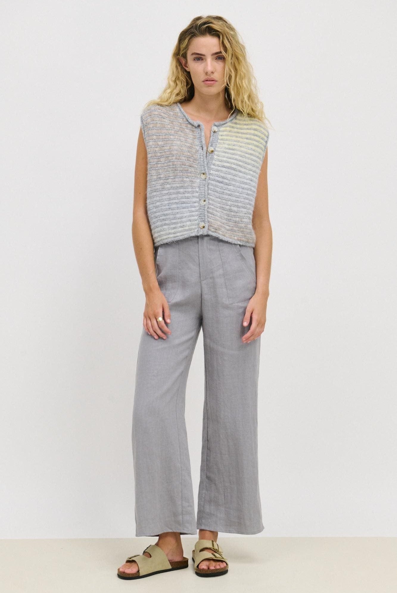 Little Lies Fashion Little Lies - Jude Linen Pants - Grey