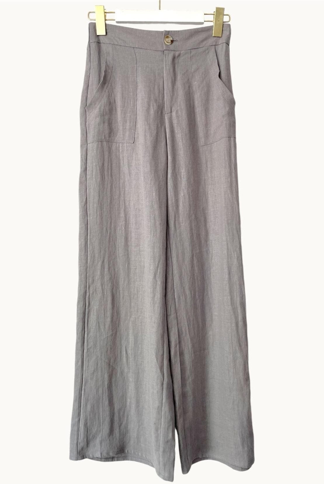 Little Lies Fashion Little Lies - Jude Linen Pants - Grey
