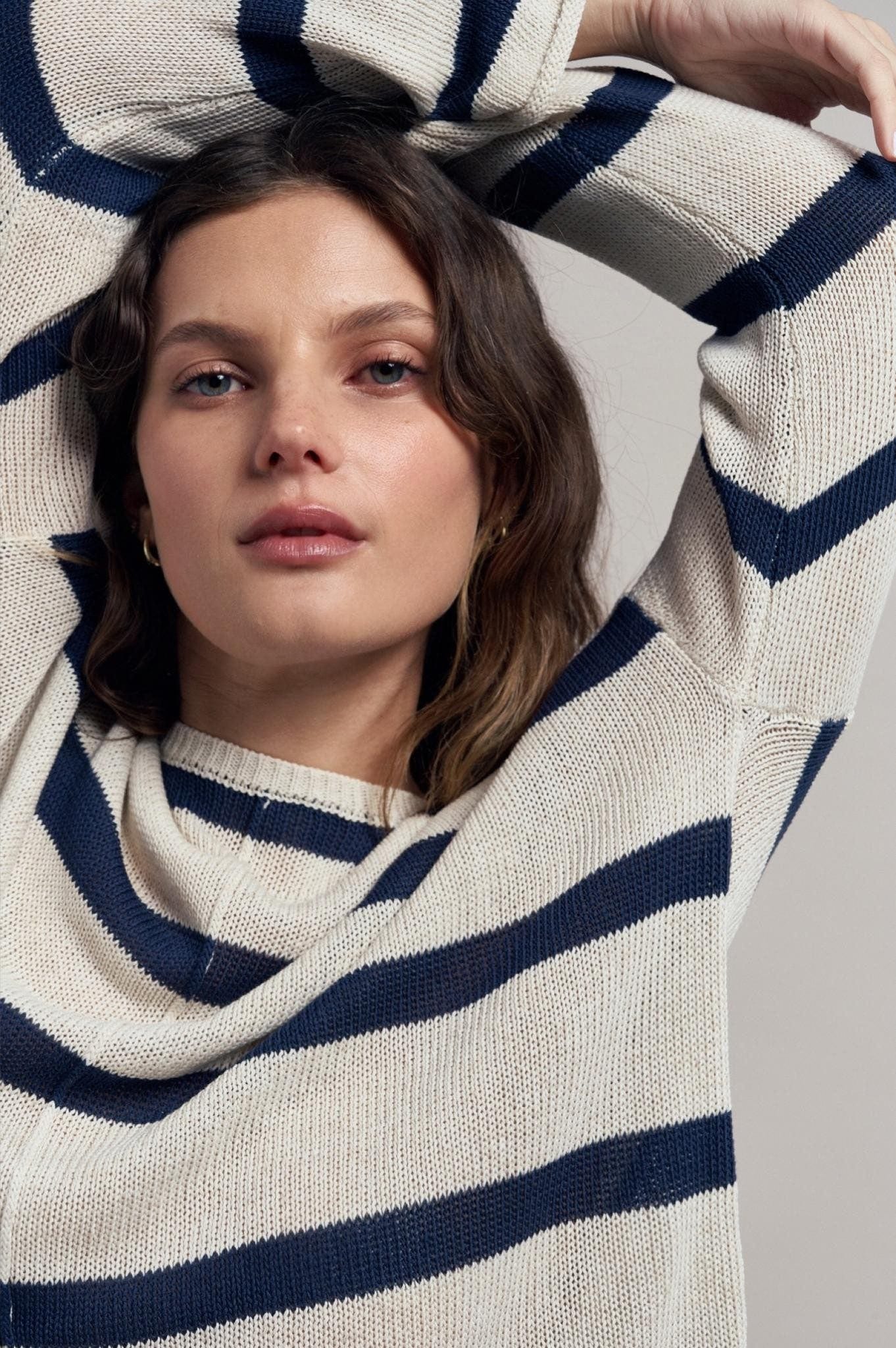 Buy Little Lies - Ivy Knit Jumper - Navy/Natural by Little Lies - at Hamish + Grace