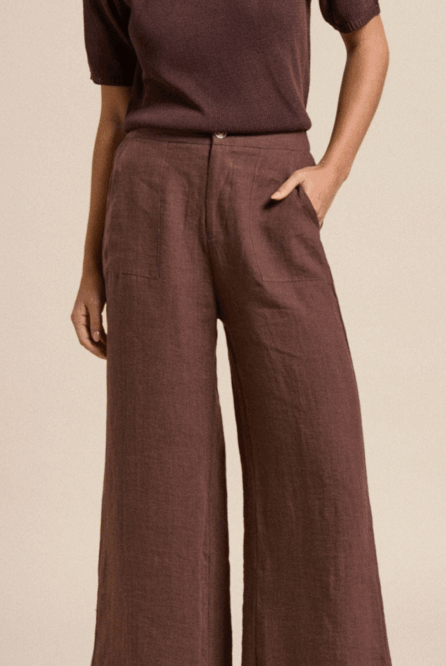 Buy Little Lies - Jude Linen Pant - Chocolate by Little Lies - at Hamish + Grace