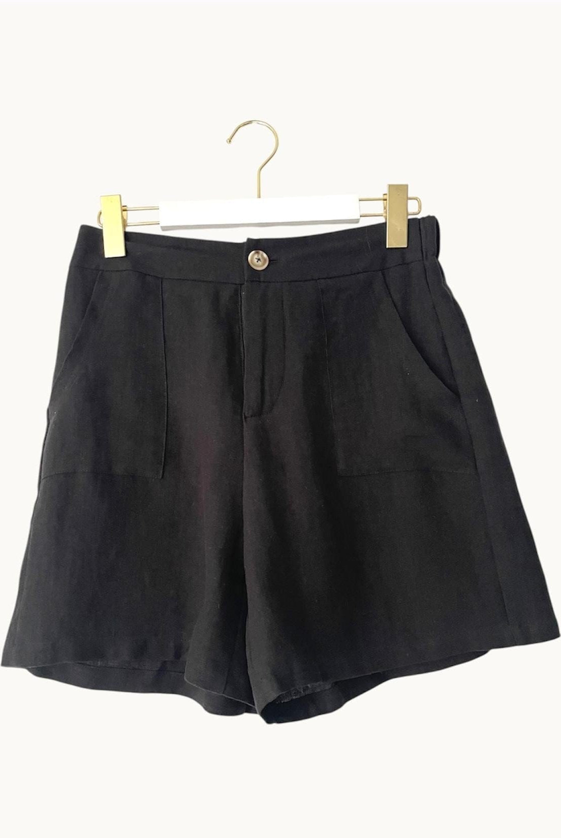 Buy Little Lies - Jude Linen Short - Black by Little Lies - at Hamish + Grace