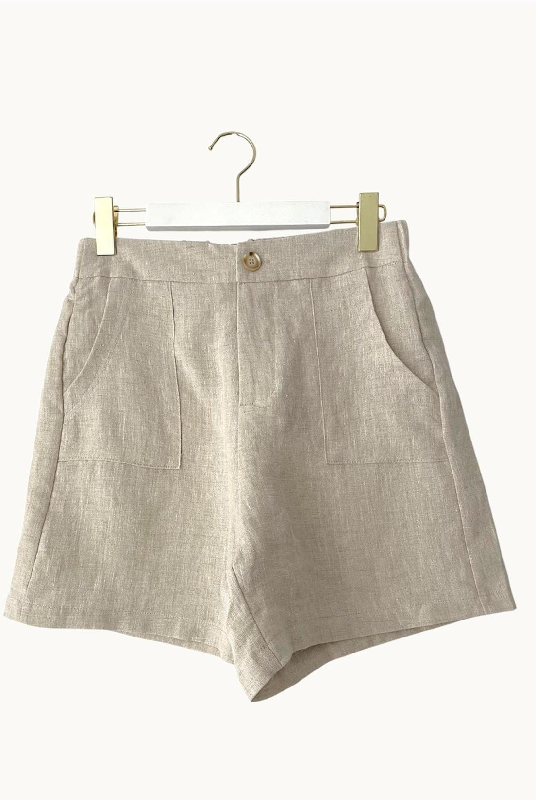 Buy Little Lies - Jude Linen Short - Natural by Little Lies - at Hamish + Grace