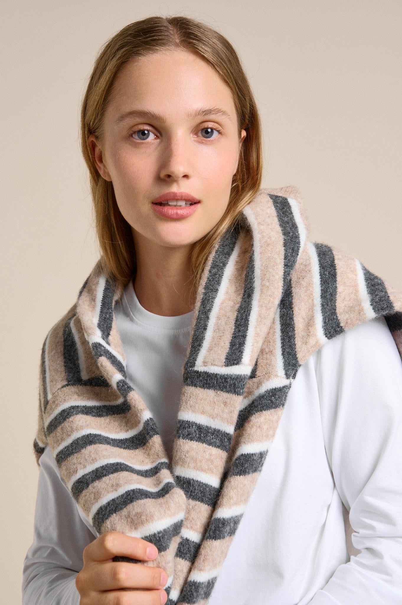 Buy Little Lies - Little Lies Otto Knit – Latte Stripe by Little Lies - at Hamish + Grace